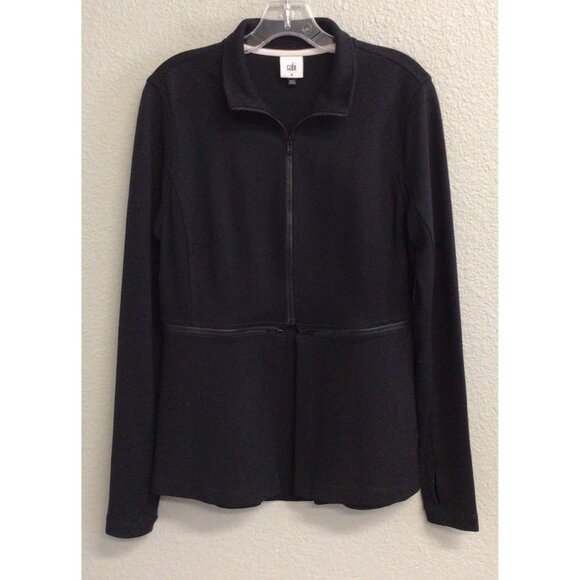 Cabi Relax Convertible Stretch Ponte Knit Long Black Zip Jacket 5655 Sz Medium - Picture 3 of 14